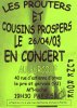 Tract (recto) du concert des Prouters du 26/04/2003